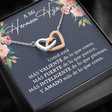 A Mi Hermosa Hija Interlocking Hearts Necklace - Love You This Much